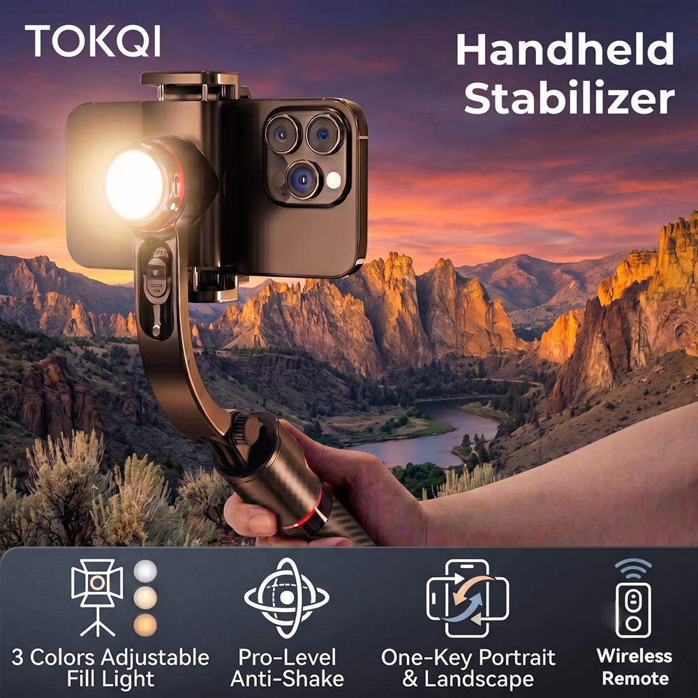 Auto Tracking Tripod - Stabilizator gimbalowy TOKQI z funkcją antywstrząsową,