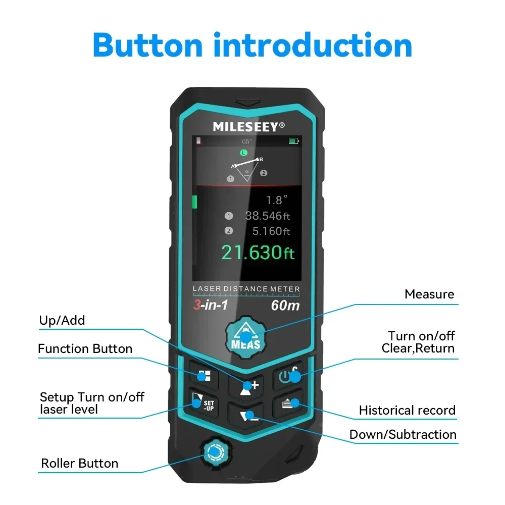 Mileseey R2B 60M USB Ładowalny – Laser Distance Measure recenzja i cena