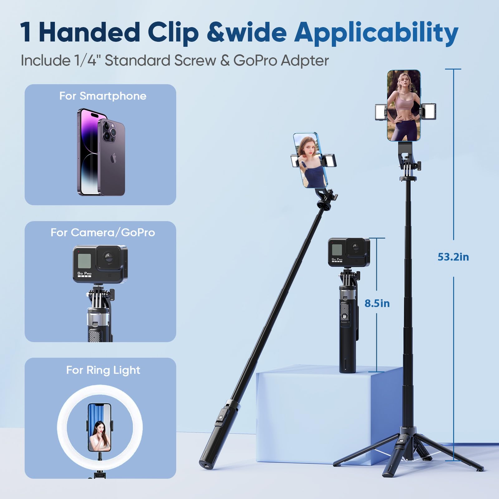 1300mm bezprzewodowy kijek do  – Auto Tracking Tripod recenzja i cena